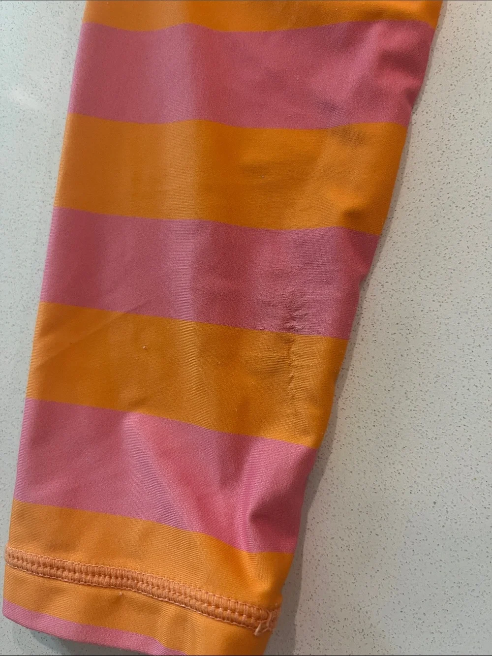 Primary Girl’s Long Sleeve Swim Shirt - Pink & Orange Stripes